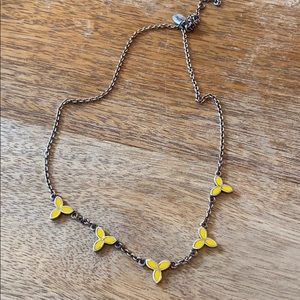 Pandora Sterling Silver & Yellow Flower Necklace